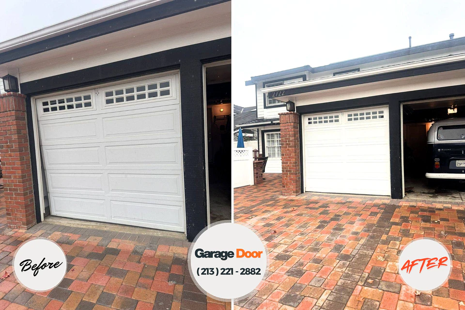 Before and after: garage door repair Lincoln, MO